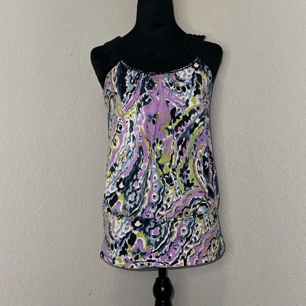 Y2K‎ Byer California Blouse Top Women's M Purple Round Neck Pullover Boho Twee